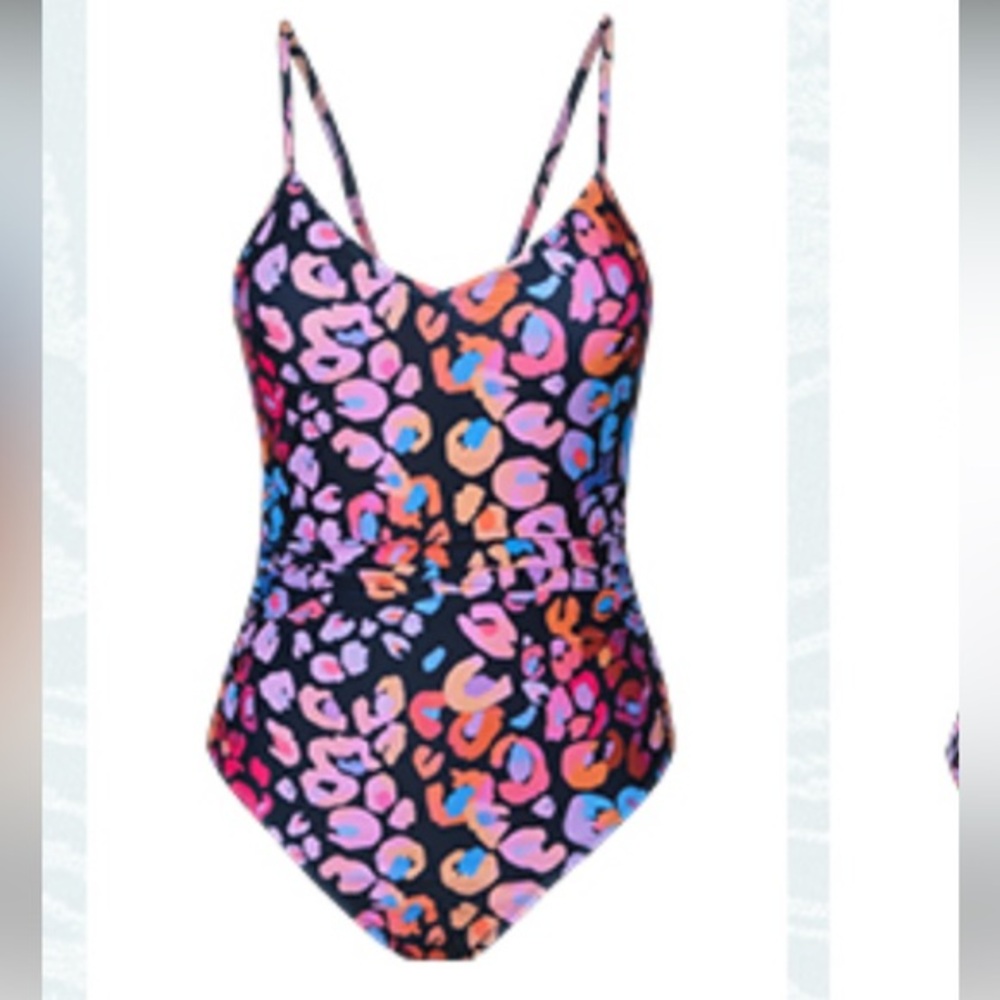 CUPSHE Multicolored Leopard Print O-Ring One Piece Swimsuit size medium